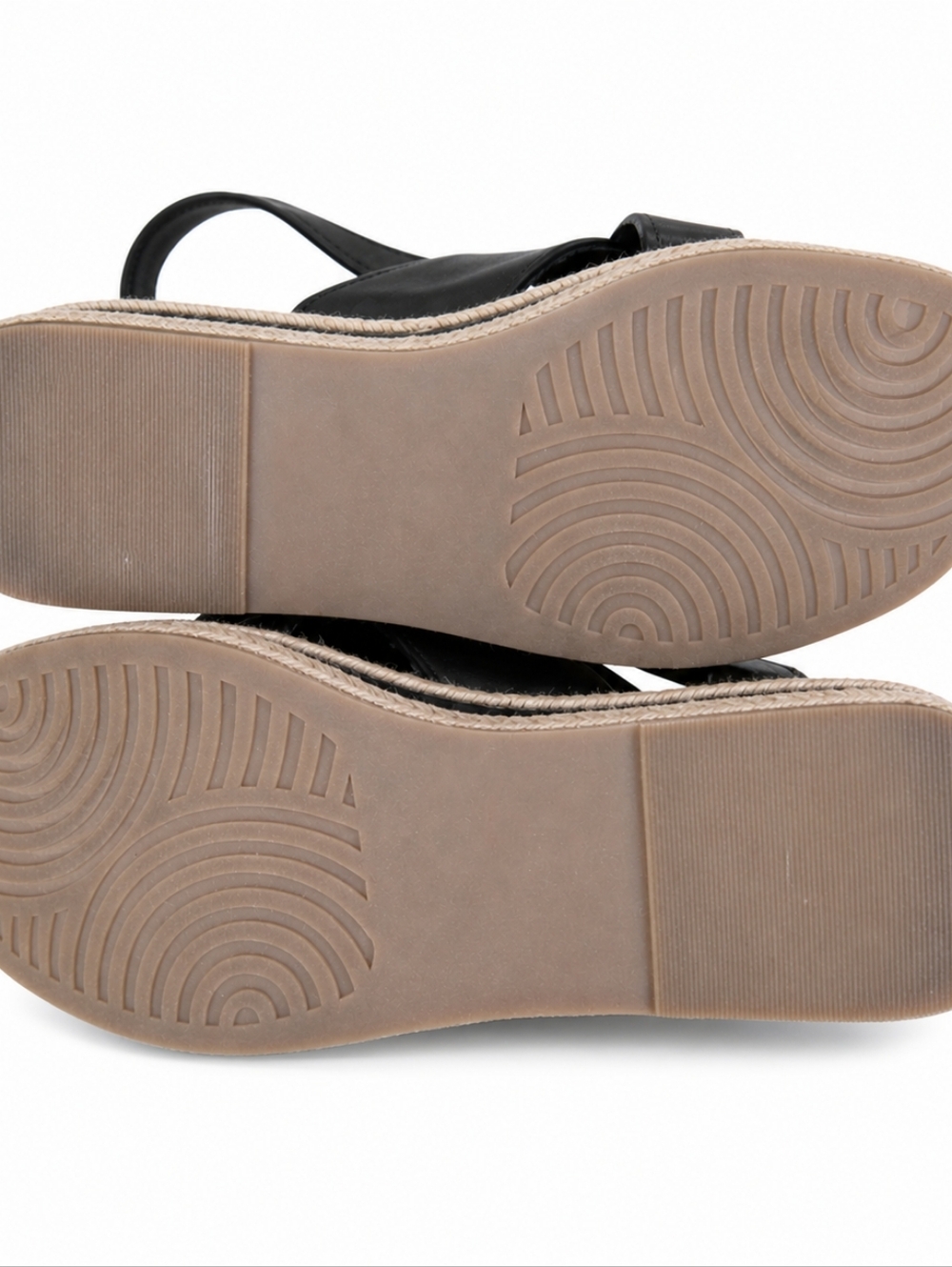 Sonoma Black Platform Sandals Size 7 Gold Buckle Espadrille Wedge Casual Chic - Picture 3 of 13